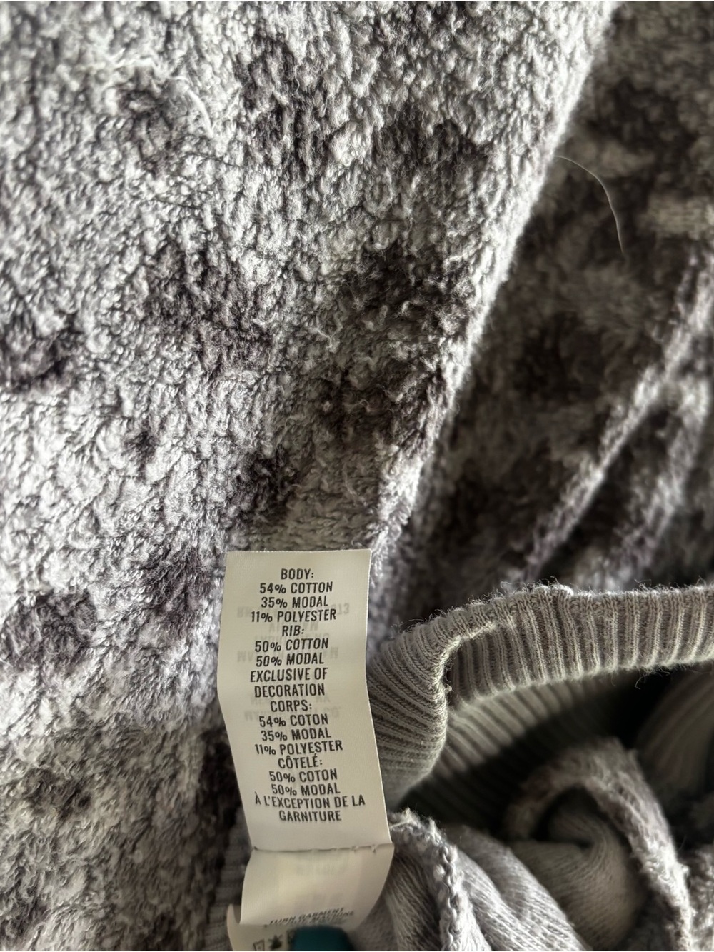 aerie Gray Leopard Print Scoop Neck Sweater - Picture 3 of 4
